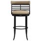 Armen Living Telia Bar Height Stool with Mushroom Brown Upholstery in Dark Brown, , large