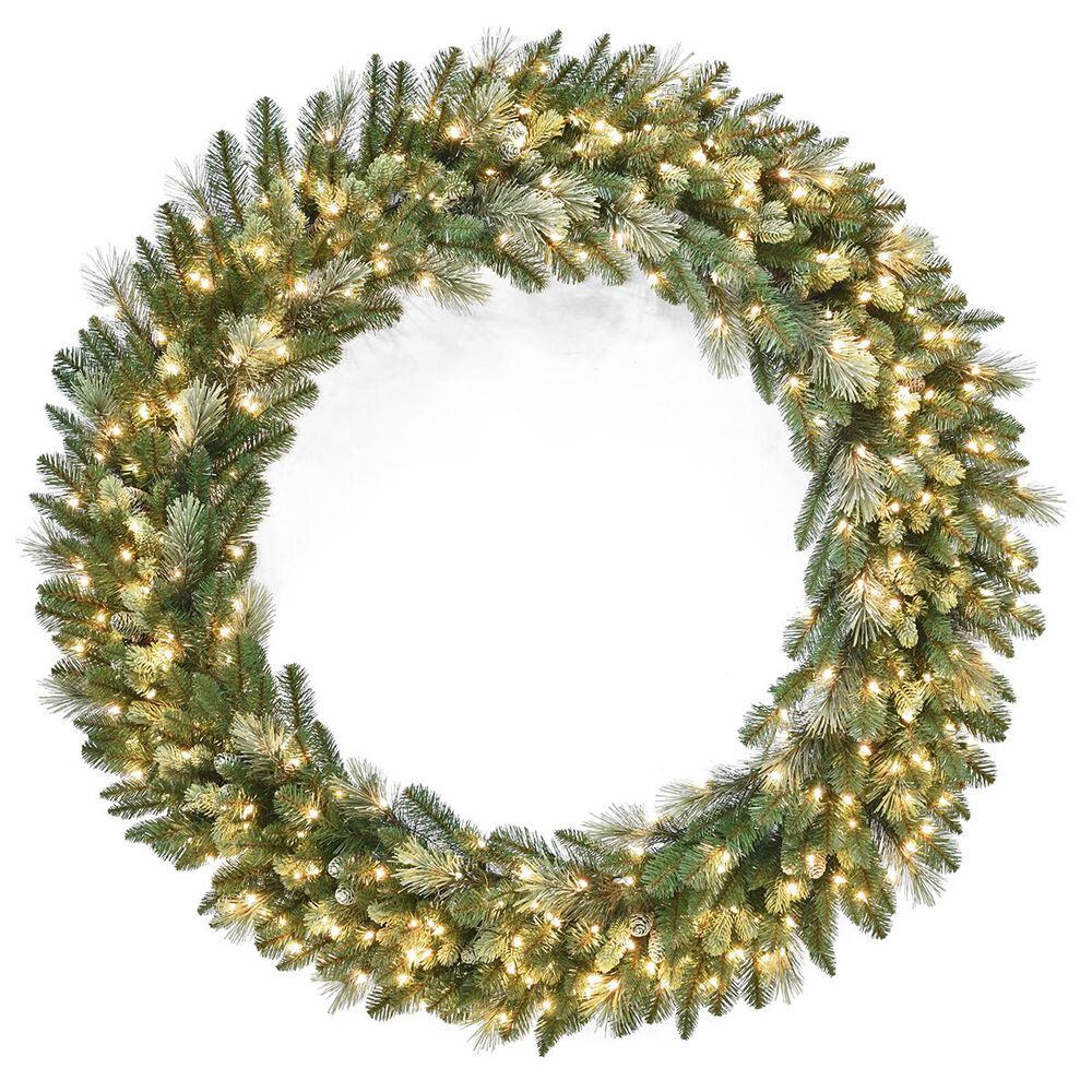 National Tree 60" Carolina Pine Wreath with 300 White Lights, , large