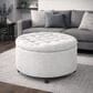 Regency Global Sourcing Knight 28" Round Storage Ottoman in White, , large