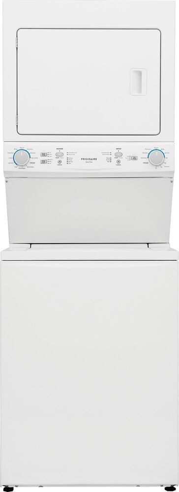 Frigidaire 3.9 Cu Ft Washer and 5.5 Cu Ft Dryer Electric Stacked Laundry in White, , large