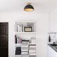 Vaxcel Devon 1-Light Semi Flush Mount in Matte Black and Satin Brass, , large