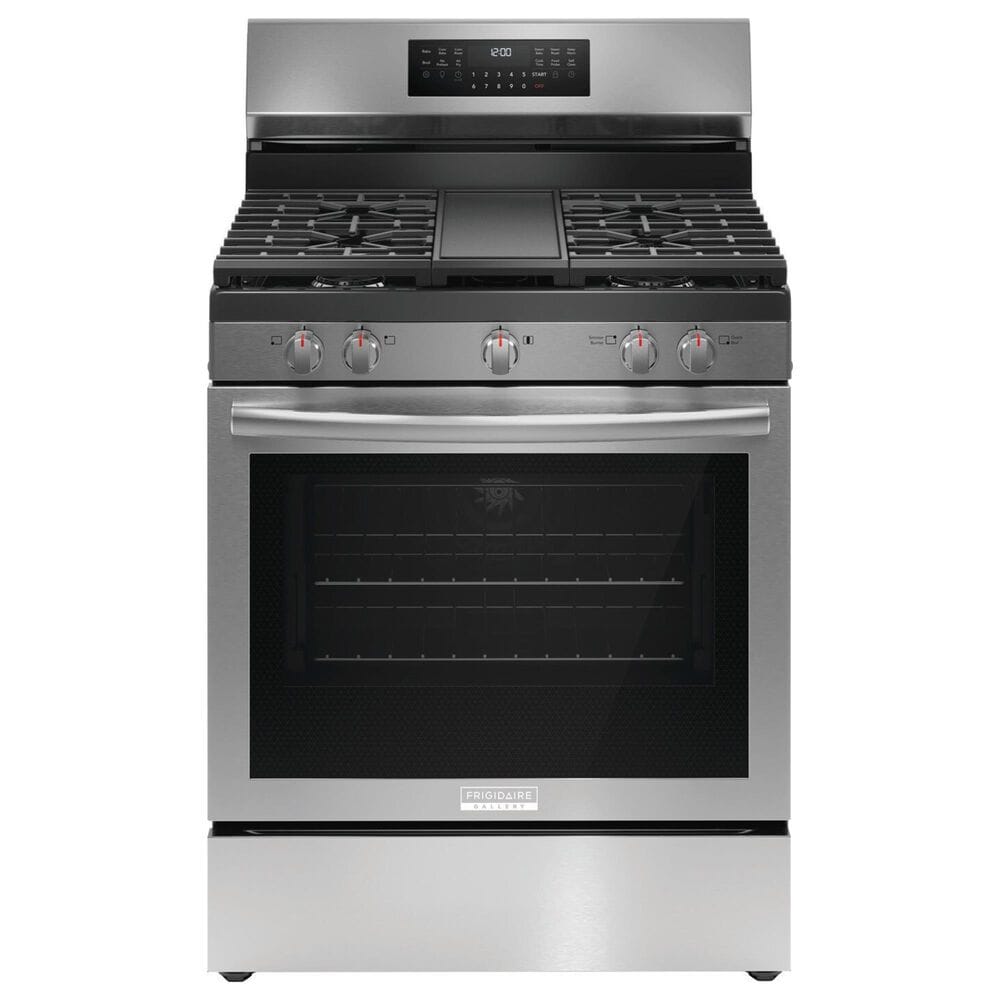 Frigidaire Gallery 2-Piece Kitchen Package with 5.1 Cu. Ft. Gas Range and 30" Over-The-Range Microwave in Stainless Steel, , large
