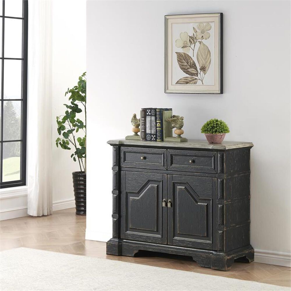 Linon Home Decor Karsyn 2-Drawer Cabinet in Rustic Black and Weathered Grey, , large
