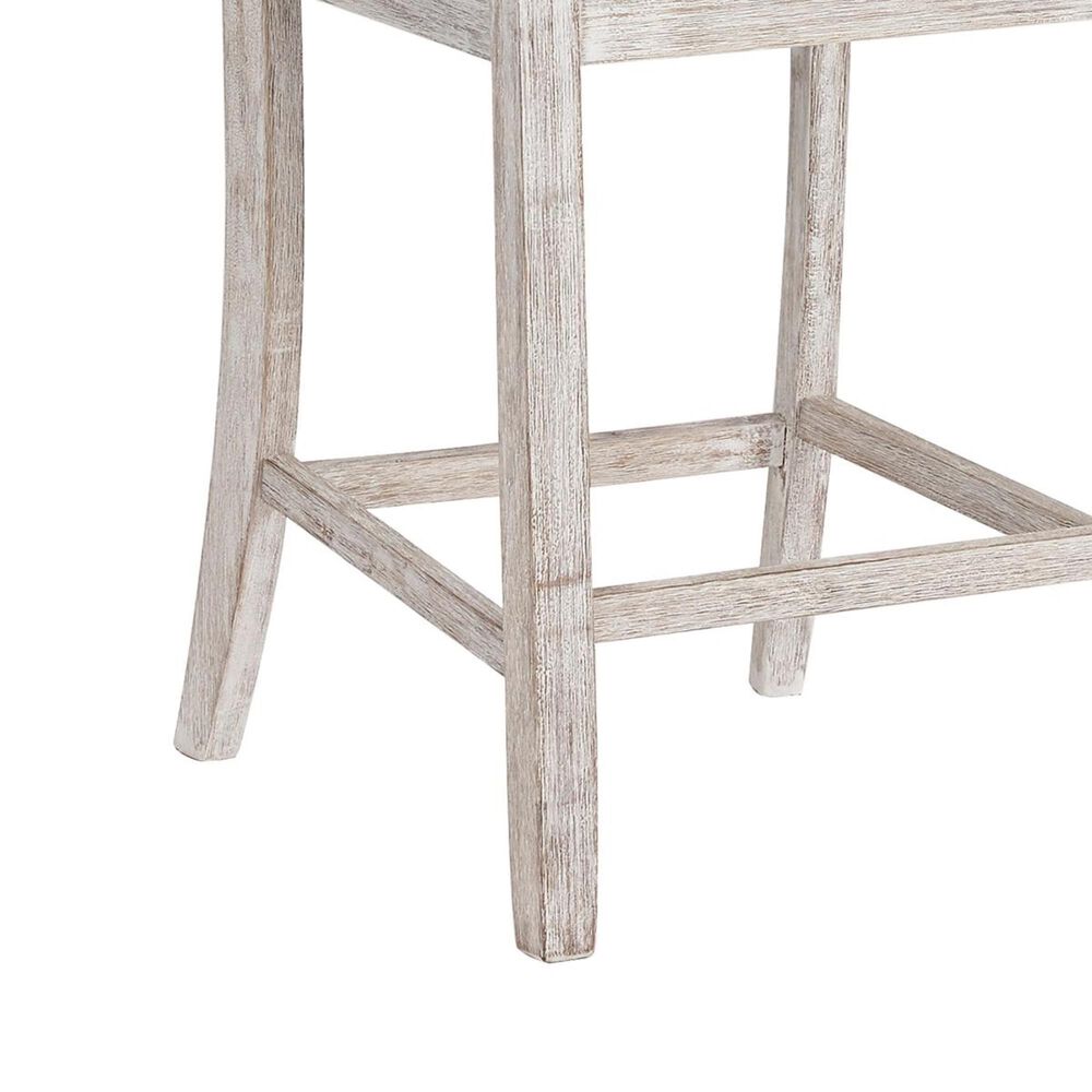 Signature Design by Ashley Skempton 24&quot; Upholstered Counter Stool with Back in White and Light Brown, , large