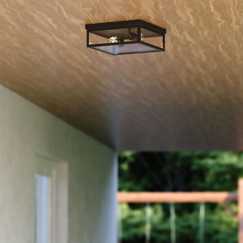 Vaxcel Clinton 2-Light Outdoor Flush Mount in Matte Black, , large