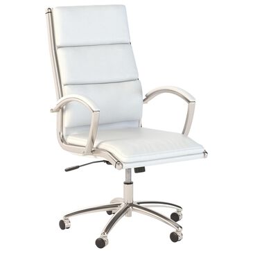 Bush Echo Leather Executive Chair in Pure White, , large
