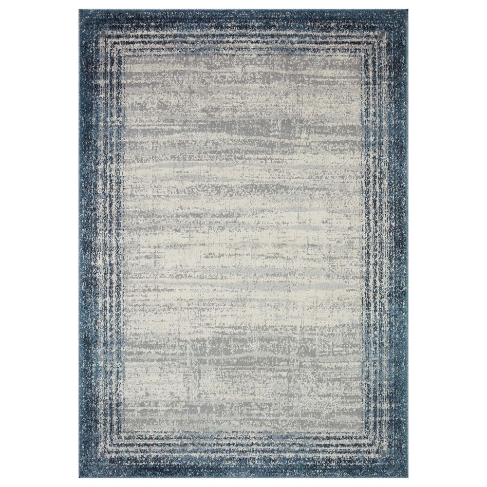 Loloi II Austen AUS-02 6"7" x 9"2" Pebble and Blue Area Rug, , large