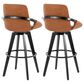 LumiSource Cosmo 30" Swivel Barstool with Camel Upholstery in Black (Set of 2), , large