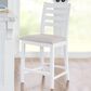 Linon Home Decor Flynn 22" Counter Stool with Light Grey Cushion in White, , large