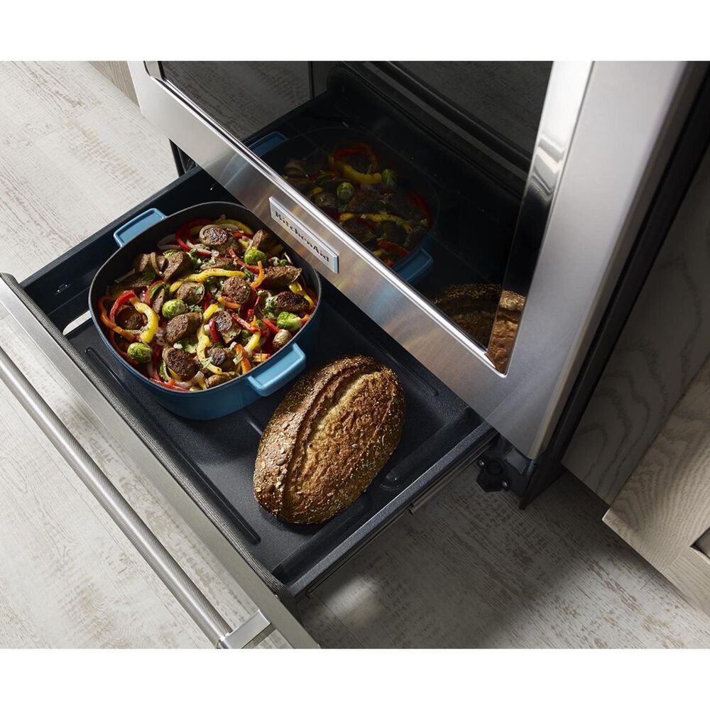 KitchenAid 30" Element Electric Downdraft Slide In Range in Stainless Steel, , large