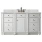 James Martin Vanities Bristol 60" Single Bathroom Vanity in Bright White with 3 cm Victorian Silver Quartz Top and Rectangular Sink, , large