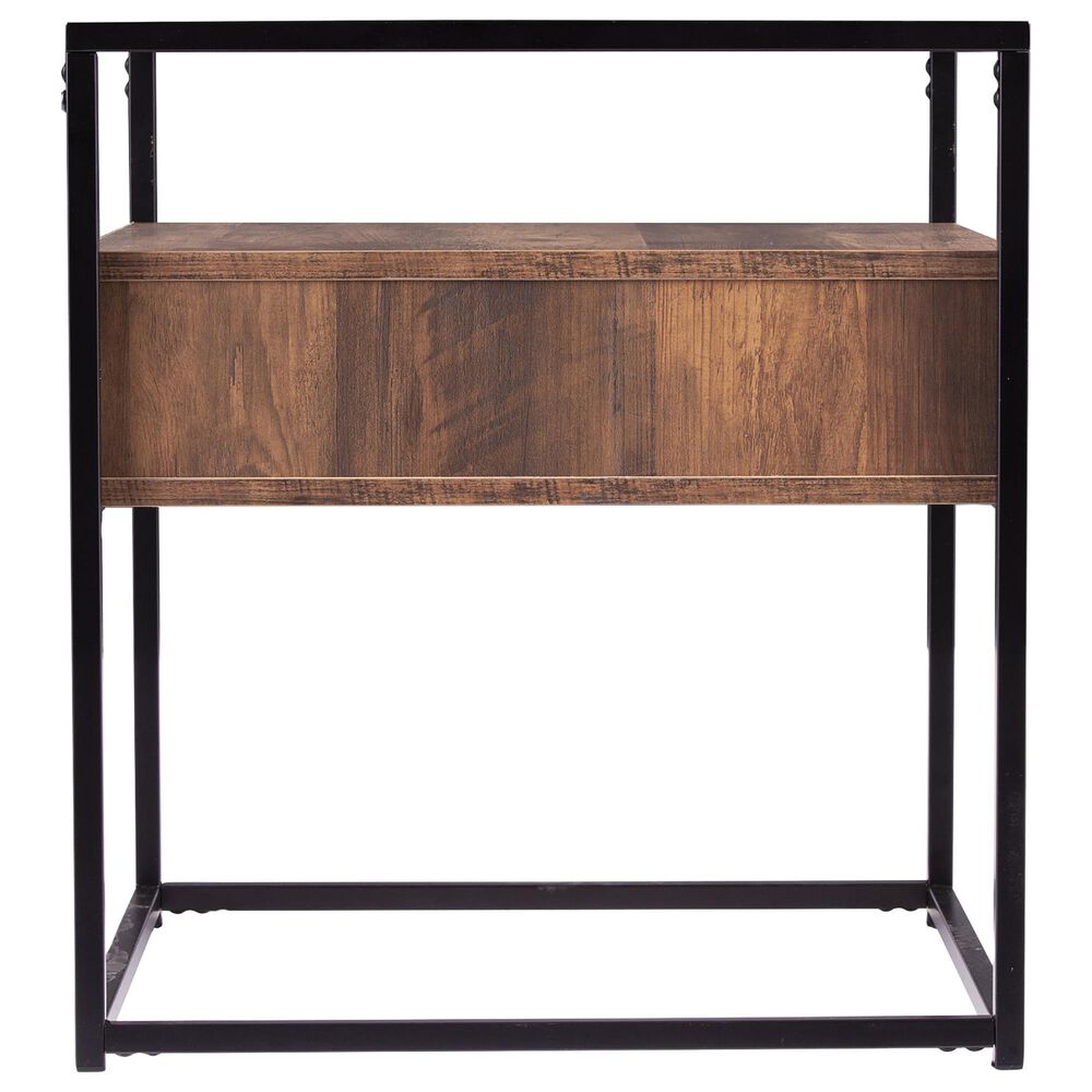 Southern Enterprises Olivern End Table in Black and Natural, , large