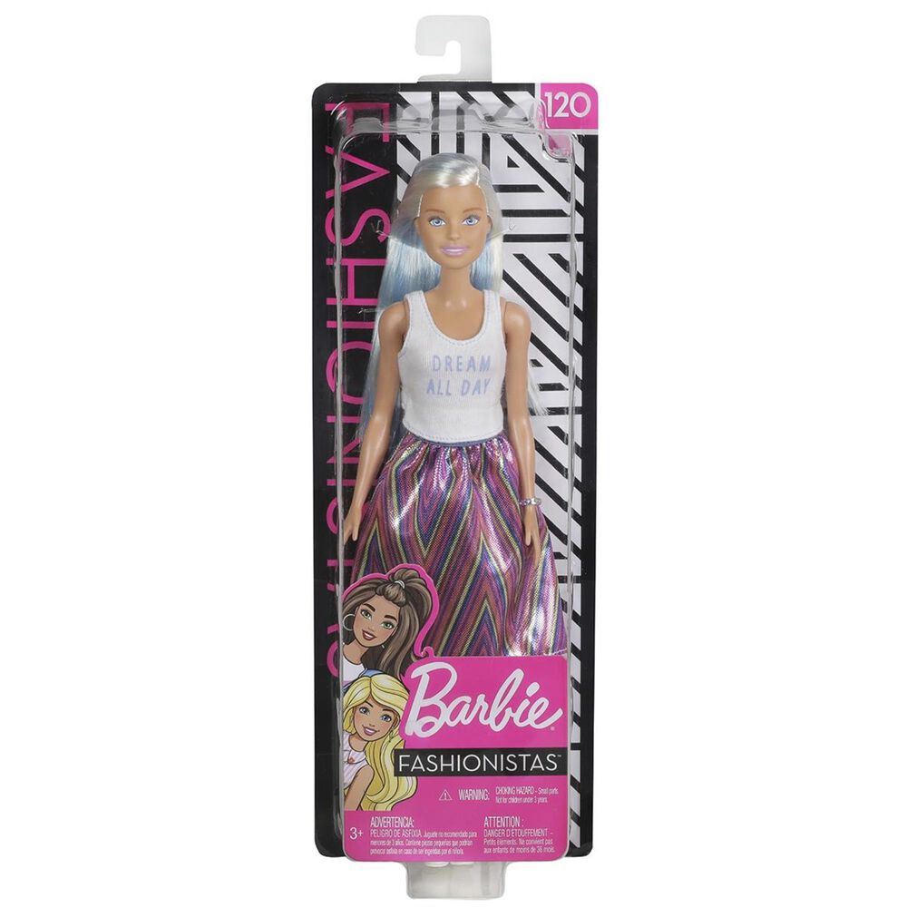 Barbie Fashionista Doll with Long Silver and Blue Hair, , large