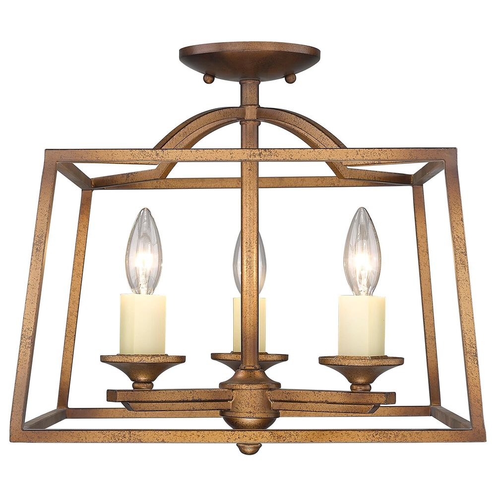Golden Lighting Athena 3-Light Semi-Flush in Grecian Gold, , large