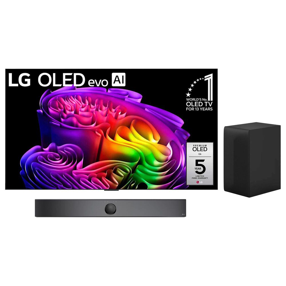 LG 55" Class G6 Series OLED evo AI 4K - Smart TV with 3.1.1 Channel Soundbar System in Black, , large