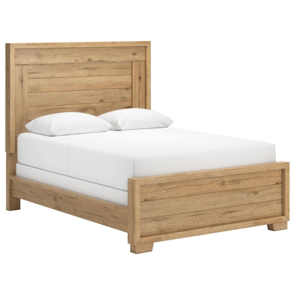 Ashley Galliden Queen Panel Bed in Light Brown, , large