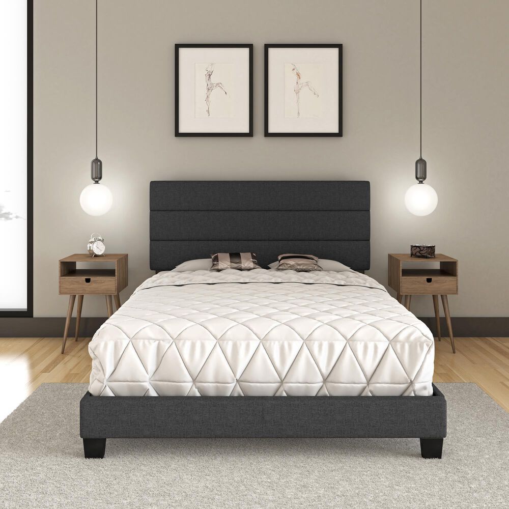 Accent Ravenna Full Upholstered Bed in Charcoal, , large