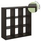 HOMLUX 9-Cube Reversible Open Back Bookshelf in Dark Oak, , large
