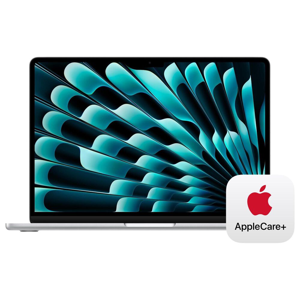Apple MacBook Air 13.6" Laptop - Apple M4 chip 10-core CPU - 24GB RAM - 10-core GPU - 512GB SSD in Silver with 3-Year AppleCare+, , large