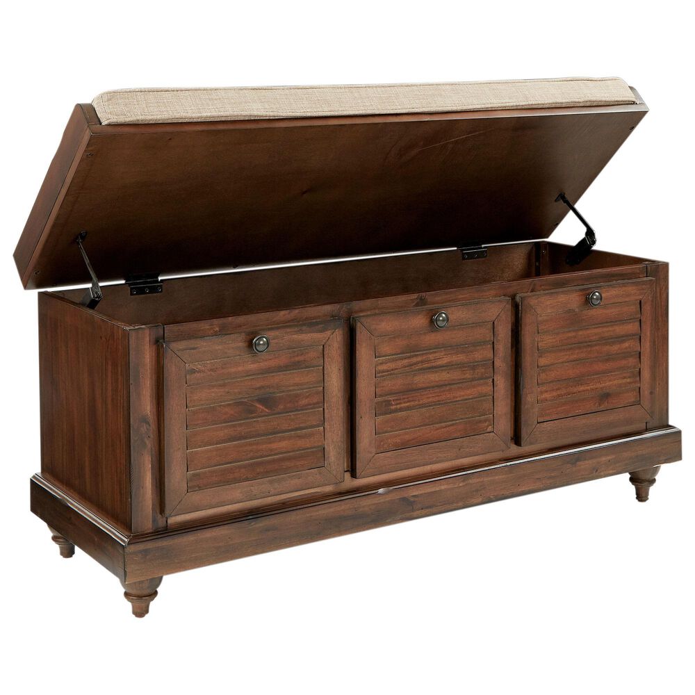 OSP Home Dover Storage Bench in Distressed Brown, , large