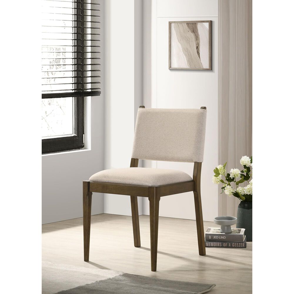 Coaster Ottowa Wood and Upholstered Dining Side Chair in Brown, , large