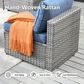 HOMLUX 7-Piece Patio Conversation Set with Grey Wicker in Denim Blue, , large