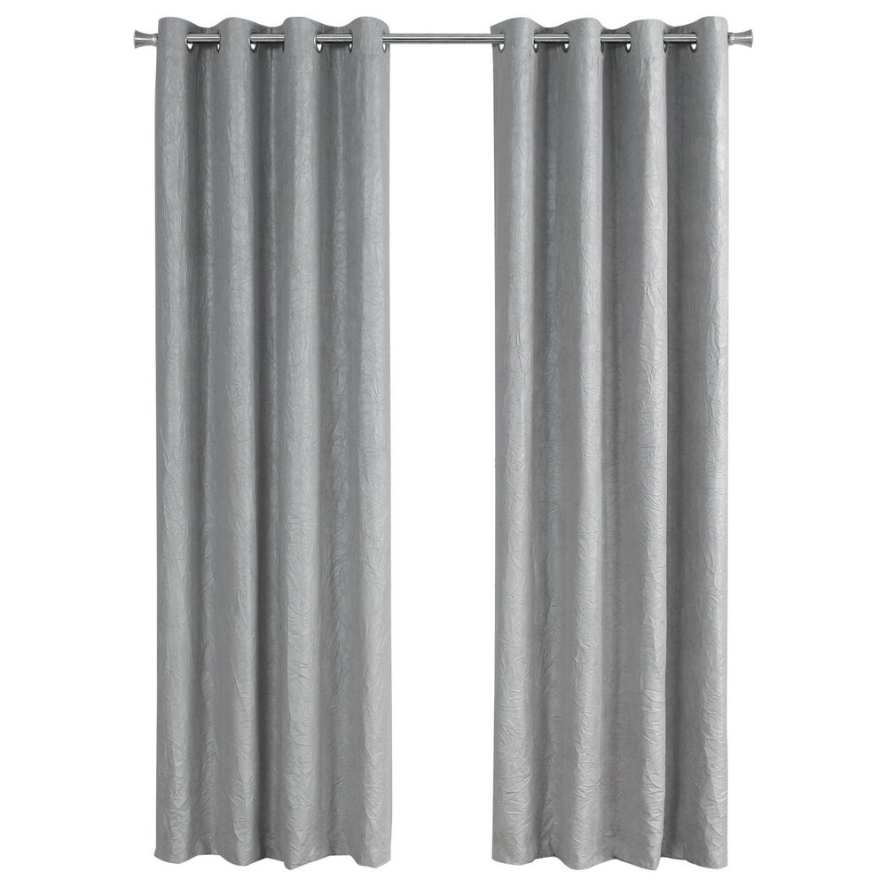 Monarch Specialties 52" x 84" Curtain Panel in Silver (Set of 2), , large