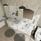 Lexora Home Jacques 84" Double Bathroom Vanity in White with 2 cm White Carrara Marble Top and Rectangular Sinks, , large