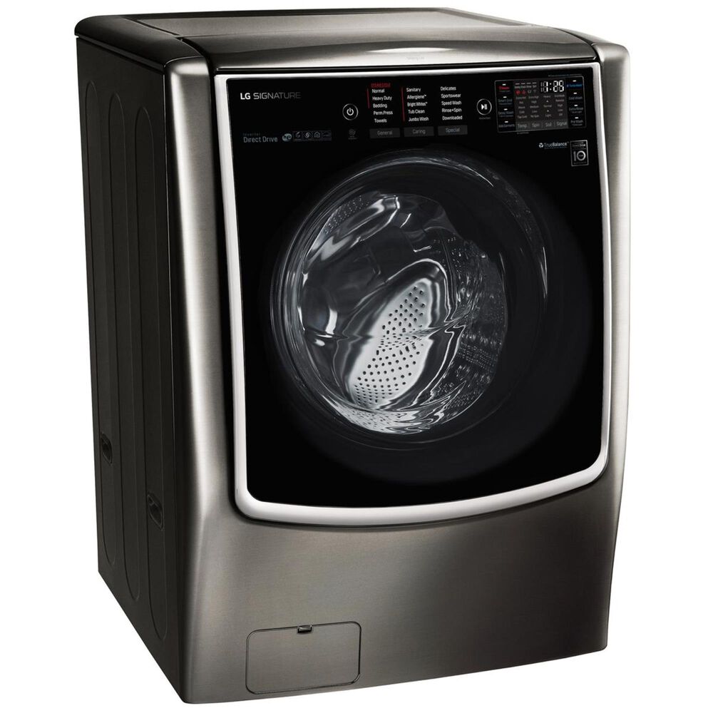 LG SIGNATURE 5.8 Cu Ft. Mega Capacity Washer in Black Stainless Steel