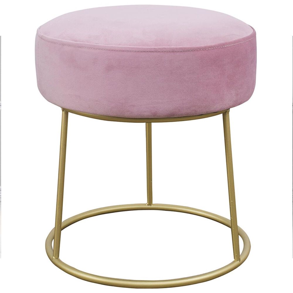 Tov Furniture Nina Velvet Stool in Blush, , large