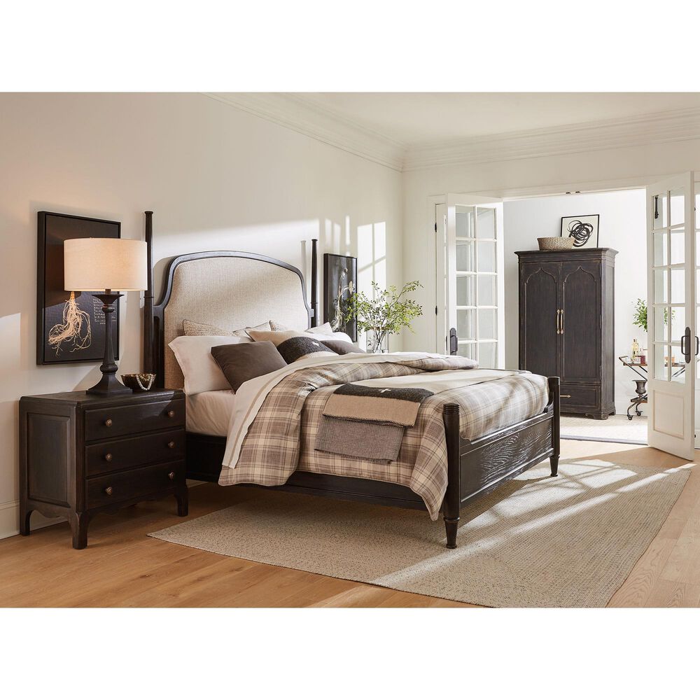Hooker Furniture Americana 3-Drawer Nightstand in Black and Antique Bronze, , large