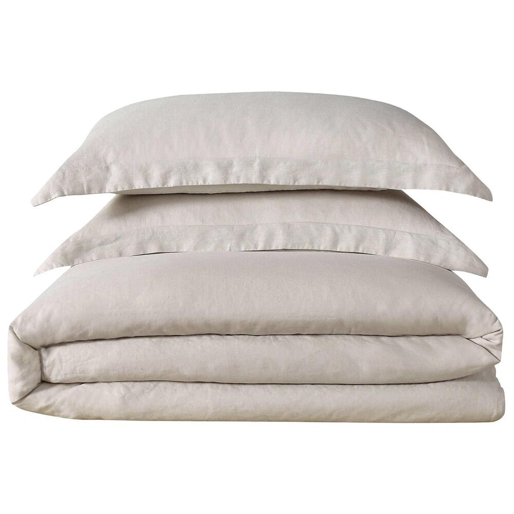 Pem America Brooklyn Loom 3-Piece Full/Queen Linen Duvet Set in Natural, , large