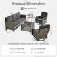 HOMLUX 5-Piece Outdoor Conversation Set in Black, , large
