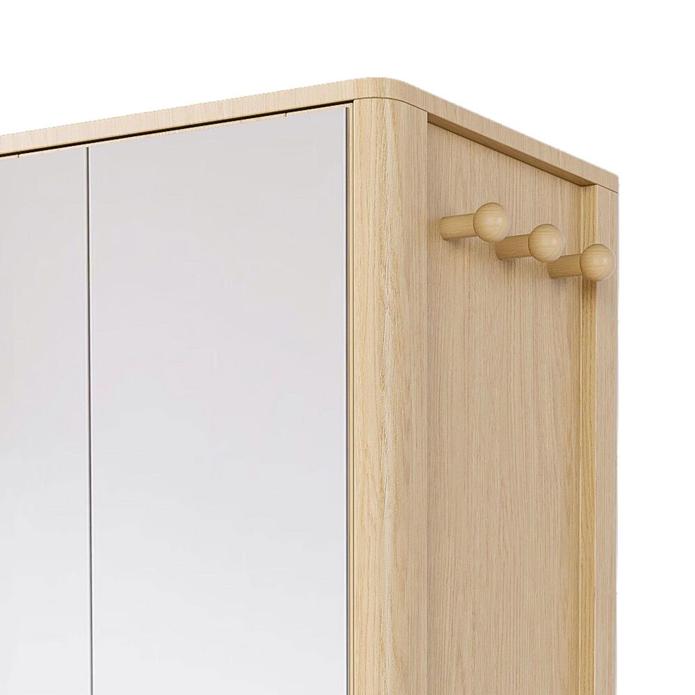 GigaCloud Rotating Jewelry Cabinet with Full-length Mirror, Coat Rack and Shelves in Walnut, , large