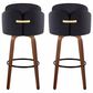 LumiSource Dahlia Swivel Counter Stool with Cream Velvet Upholstery in Walnut and Chrome (Set of 2), , large