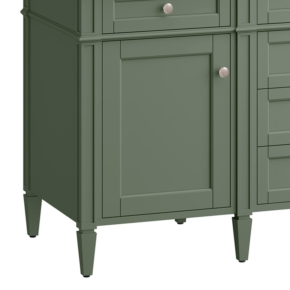 James Martin Vanities Brittany 60" Double Bathroom Vanity in Smokey Celadon with 3 cm Eternal Jasmine Pearl Silestone Top, Rectangular Sinks and FreePower Wireless Charger, , large