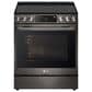 LG 2-Piece Kitchen Package with 6.3 Cu. Ft. Slide-In Electric Range and 1.7 Cu. Ft. Over-The-Range Microwave in Black Stainless Steel, , large