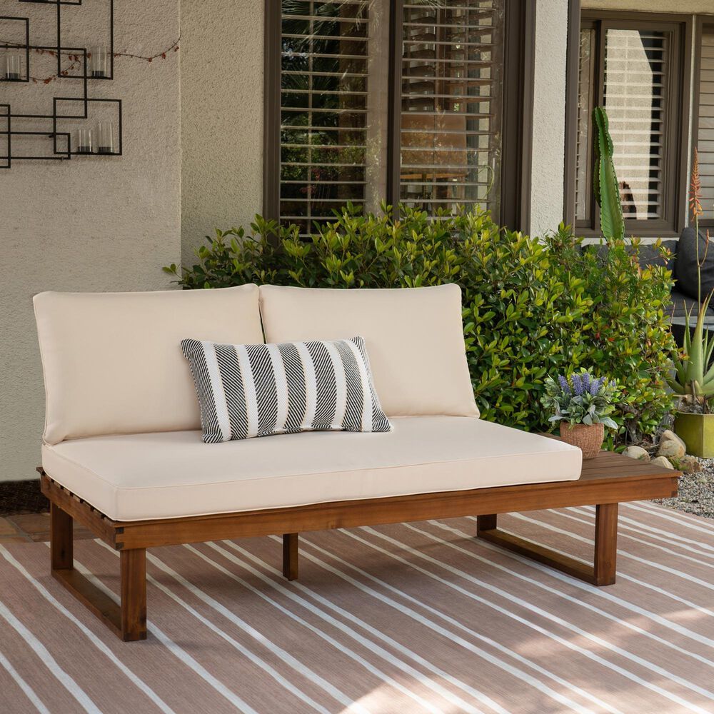 Linon Home Decor Skypark Outdoor Right Side Loveseat in Beige, , large