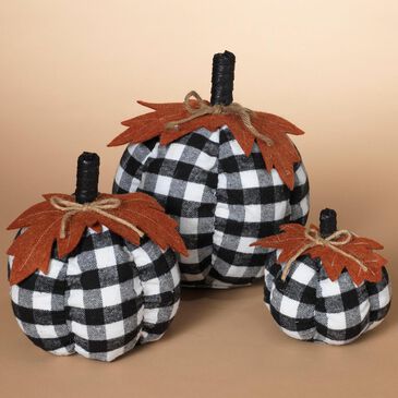 The Gerson Company 11" Assorted Fabric Harvest Pumpkins (Set of 3), , large