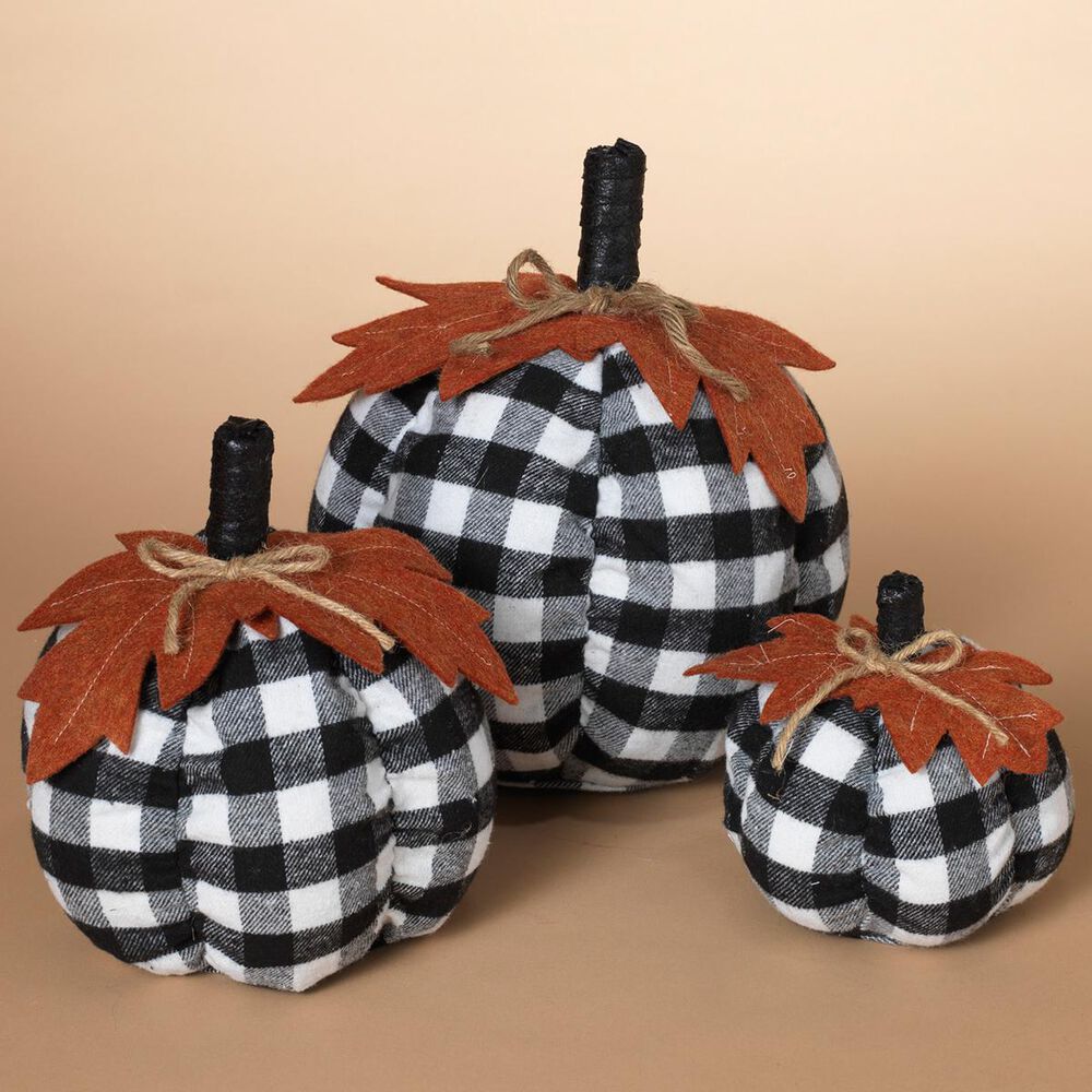 The Gerson Company 11" Assorted Fabric Harvest Pumpkins (Set of 3), , large