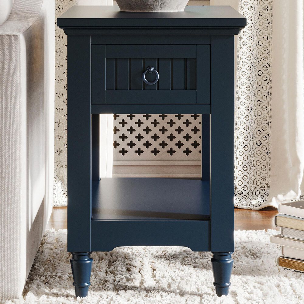 Waltham Westport Leg Chairside Table in Navy, , large