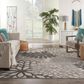 Nourison Aloha 7"10" x 10"6" Silver and Grey Indoor/Outdoor Area Rug, , large