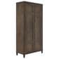 Furniture Worldwide Montclair 4-Piece King Panel Bedroom Set in Embossed Cocoa and Smoked Gold, , large