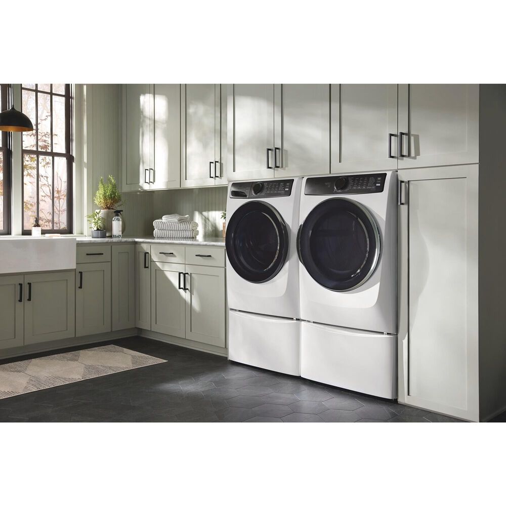 Electrolux 700 Series 4.5 Cu. Ft. Front Load Washer and 8.0 Cu. Ft. Gas Dryer Laundry Pair with Two Pedestals in Matte White, , large