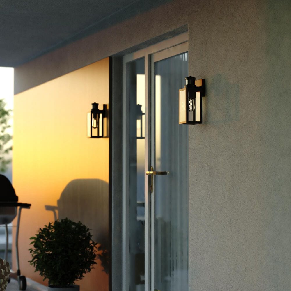 Vaxcel Lombard 4.75" 1-Light Outdoor Motion Sensor Wall Lantern in Textured Black, , large