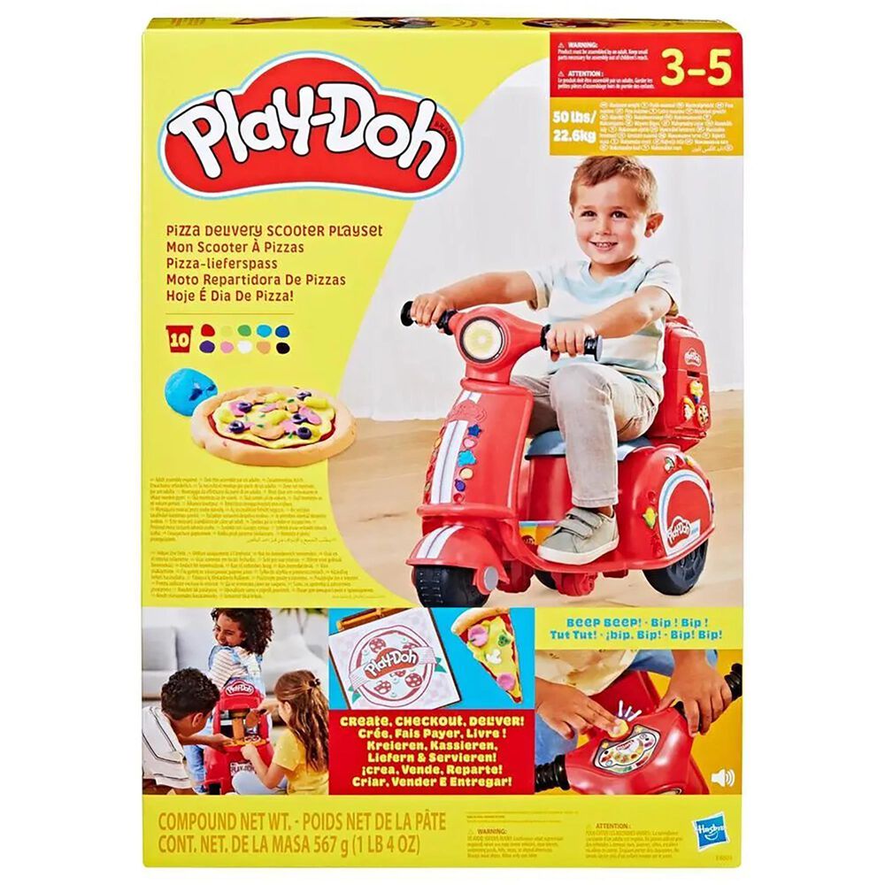 Hasbro PlayDoh Pizza Delivery Kid Scooter Playset, , large