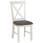 Linon Home Decor Jane Side Chair with Taupe Cushion in Vanilla White, , large