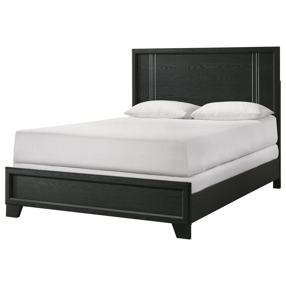 Crown Mark Charlie 4-Piece King Panel Bedroom Set in Charcoal, , large