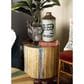 Maple and Jade Handmade Pinwheel Drum Accent End Table in Light Brown, , large