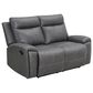 Steve Silver Gaston Manual Reclining Loveseat in Graphite Gray, , large